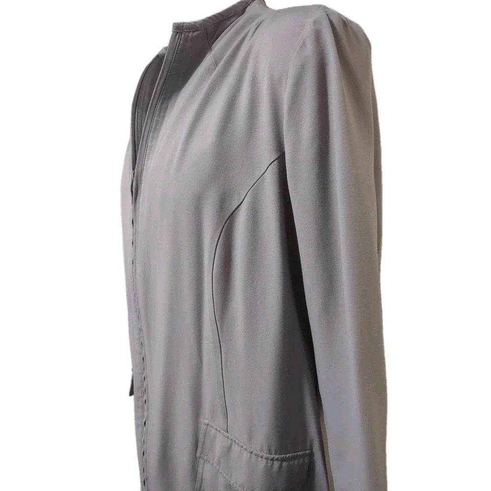 Allison Woods Jacket Women's Size 26W Gray Zip Up Long Sleeve 2 Pockets Stretch‎